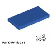 NEW LEGO Parts 87079 BLUE Tile 2 x 4 (x4) 4560180 4654678