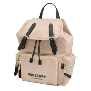 BURBERRY 8021264 THE RUCKSACK 燙印LOGO尼龍後背包.粉芋