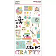 Simple Stories ~ LET'S GET CRAFTY ~ Chipboard Stickers