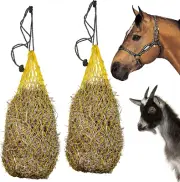 Majestic Ally 2 Pcs Ultra Slow Feed 1.5"X1.5" Holes 40” Hay Net for Horses