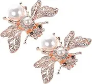 [Healvian] 1 Pair Bee Shape Rhinestone Shoe Clips Sparkly Shoe Embellishments for Bridal Prom for Flats Boots Sandals and Heels Elegant Decoration for Fashionable Footwear