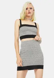 Noir Just Doll Things Houndstooth Skirt