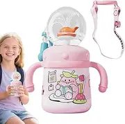 JIEBWCHA Whale Fountain Tumbler with Handle - Spill-Proof Whale Fountain Cup,Spill-Proof Water Bottle, Portable Toddler Tumbler for Home Classroom