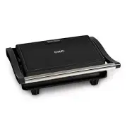 Panini Maker: 2-Slice Press Grill, 760W Power, Non-Stick Plates, Cool Touch Hand