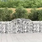 vidaXL Arched Gabion Basket 300x30x80/100 cm Galvanised Iron
