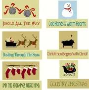 STENCIL "SET G " 12PC SHELF SITTER SET CHRISTMAS REUSABLE SIGN STENCILS