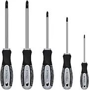 Tri-Wing Screwdriver Set (5 Pack in the Following Sizes: 1.5, 2.5, 3.0, 4.0, 5.0) Forged Steel with TriWing Y 3 Point Magnetic Tips & Soft Ergonomic Handle