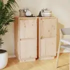 vidaXL Sideboards 2 pcs 31.5x34x75 cm Solid Wood Pine HEE