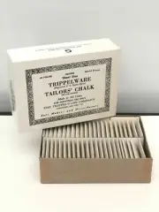 TRIPPELWARE Giant Size Tailors Chalk 48 Pieces Full Box White Rare New Old Stock