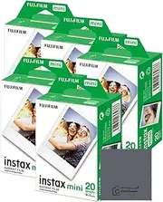 Fujifilm Instax Mini Film - 100 Shots Total (10 Sheets x 10) - Multipack for Fujifilm Instax Instant Cameras - OptiSwipe Bundle