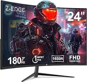 Z-Edge 24 Inch Curved Gaming Monitor 180Hz 1ms MPRT, 16:9 Full HD 1080P LED Monitor, FreeSync, VA Panel, 1650R, HDMI 2.1 & DisplayPort 1.4, Tilt Adjustable, VESA Mountable, Ultra-Thin Bezel