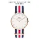 Daniel Wellington DW 手錶 Classic Canterbury 40mm細紋藍白紅織紋錶 DW00100002