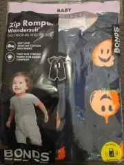 Bonds Size 3 Halloween Wondersuit Orange Pumpkins New In Pack Romper