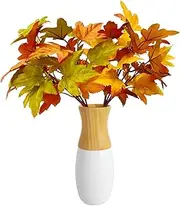 Fall Leaf Branches | Artificial Fall Leaves for Decoration, Artificial Maple Leaves Branches Fake Fall Maple Shrubs for Thanksgiving Christmas Festival Garland Decoration Borato