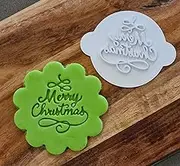 Enticedecorations Merry Christmas Cookie Cupcake Stamp Embosser