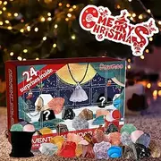2023 new Christmas Advent Calendar - Rocks Crystal Advent Calendar | 24 Days Minerals Countdown Calendar | Kids Gifts Christmas Advent Calendar 2023 for Kids Boys Girls-B