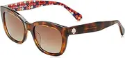 Kate Spade TAMMY/S Rectangular Shape Full Rim Sunglasses for Women, 53 mm Size, Havana/Brown, Havana/Brown, 53 mm