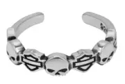 Harley Davidson Motorcycle Willie G Skull TOE RING Sterling Silver 57 / HDT0013