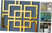 2 Pieces Square Mirrored Wall Art Square Accent Diamond Hanging Mirror