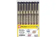 Sakura Pigma Micron, 01 Line Drawing Pens, Set of 8, Assorted Colours