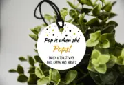 10 White Gift Tags Baby Shower Personalised Bomboniere Favour Pop it when