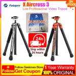 FOTOPRO X AIRCROSS 3 LITE 專業視頻三腳架可擴展輕質 10 公斤有效載荷碳纖維三腳架,適用於數碼