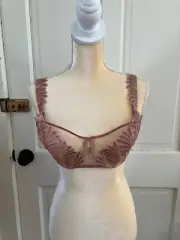 Iris Van Herpen and Aubade Paris half cup bra Rose/Peach 34F NWT