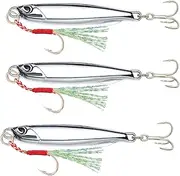 Fish Lures 3 PCS Fishing Bait 20G Metal Jig Fishing Accessories Zinc Alloy Mackerel Bass Pesca Baits Fake Bait Bionic Bait Fish Hook