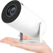 Mini Projector, Portable Projector 4K 1080P Support, Full HD Projector with 5G WiFi6 Bluetooth Android 11, Auto Keystone, 180° Rotating, Smart Outdoor Projector for Phone/Laptop/TV, White