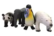 PlayVisions Softeez Animals Panda Penguin Bear Elephant Soft Toys All Age Zoo