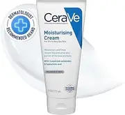 CeraVe Body & Face Moisturising Cream 177ml, Eczema Association Support, Dry to Very Dry Skin Face Moisturiser for Protective Skin Barrier, Hyaluronic Acid + 3 Essential Ceramides, Fragrance Free