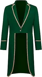 [LOGANZ] Mens Tailcoat - Gold Trim Vampire Jacket Steampunk Vintage Tailcoat,Victorian Jacket Men, Renaissance Frock Coat, Gothic Jacket Men Uniform Halloween Costume
