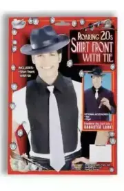 Roaring 20's Gangster Shirt front with Tie Adult Costume Accessory