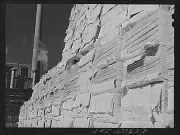 Texas. Southland paper mill. Stockpile of Kraft (chemical) pulp, which, Lufkin