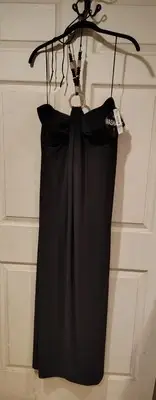 NWT R&M Richards Women's Size 12 Black Full Legth Gown