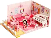 Abbraccia DIY Miniature Dollhouse Kit with Furniture Tiny House Toy 3D Wooden DIY House Kit Handmade for Teens