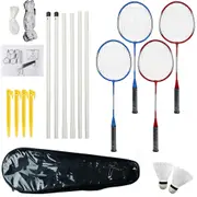 Professional Badminton Racquet Set 4 Player Racket Shuttlecock Net Bag