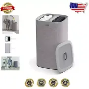 Grey 60L Laundry Hamper with Carry Handles & Lid – Perfect for Bedrooms & Baths