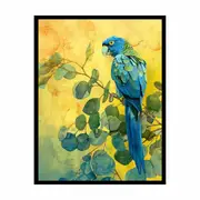 Blue Parrot Framed Print Fine Art Poster Print