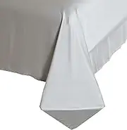 Aulaire 60s 100% Bamboo Lyocell Fabric Bedding in Silver Grey (Flat Sheet, Double)