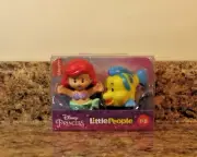 Fisher Price Disney Princess Little People Ariel Flounder Figure Set NEW