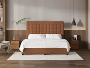 My Style Buttoned Headboard & Standard Base - Super King / Gingerbread / Drawer Base