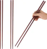 2 Pairs Cooking Chopsticks, 16.5 Inches Wooden Long Chop Sticks Reusable for Noo