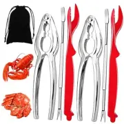 Artcom 7 Piece Seafood Tools Set - 2 Crab Crackers, 2 Lobster Crab Forks