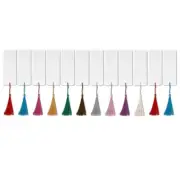 10PCS White Paper Bookmarks with Tassels 2x5.5In Paintable Blank Bookmarks