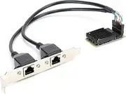 Mini PCI-E Gigabit Ethernet PCI Express Network Card,Dual RJ45 Port Mini PCI-E Ethernet Networks Card for Intel 82583V, Ethernet Networks Adapter for Desktop PC for Linux, CE,XP