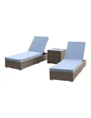 [Arcadia Furniture] 3 Piece Sunlounge Set in Grey and Oatmeal