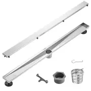 VEVOR 36Inch Linear Shower Drain Offset with Tile Insert Cover,Brushed 304 Stain