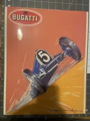 Classic Vintage Bugatti Car Number 5 Ad Reprint Garage Poster Decoration