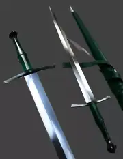 The Knight Sword,Medieval Sword,Black Coated Clip and Pommel